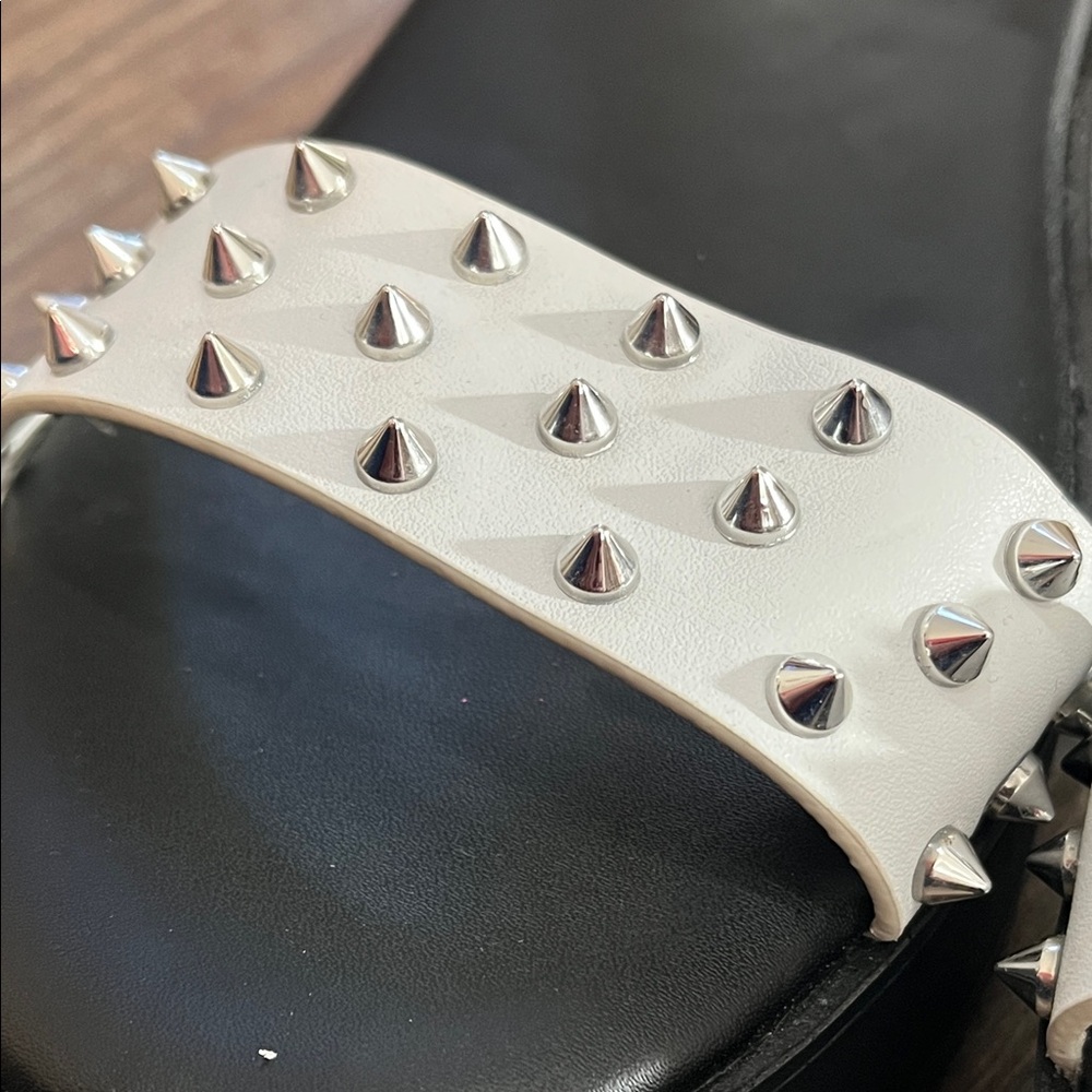 Torrid Black and White Studded Platform Chunky Heel Sandals | Size 11 WW Wide - Picture 7 of 15